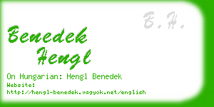 benedek hengl business card